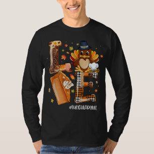 Camiseta AMOR Turquia Pergrim Pumpkin Pie Lunch Lady Life
