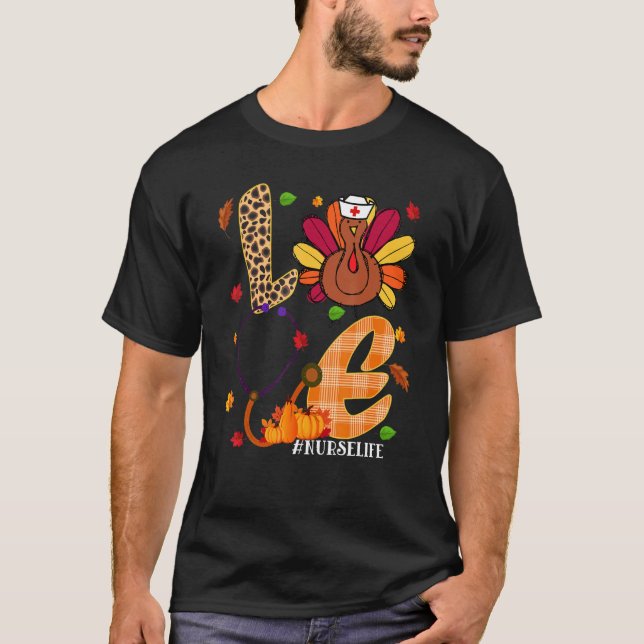 Camiseta Amor Turquia Stethoscope Enfermeira Vida Ação de G (Frente)