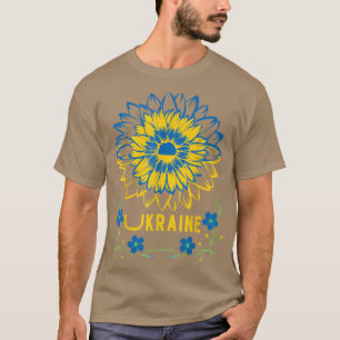 Camiseta AMOR Ucrânia Girassol Estado De Bandeira Ucraniano