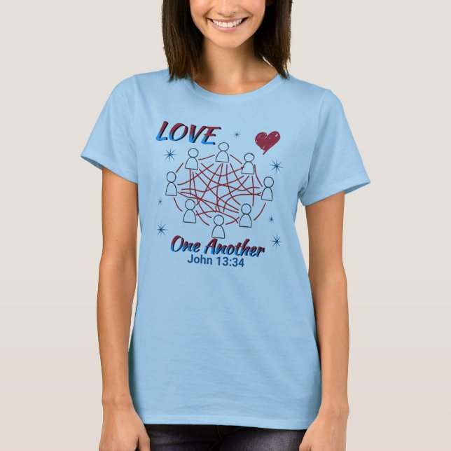 Camiseta AMOR UM AO OUTRO - Camisa-T feminina (Frente)
