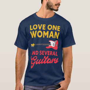 Camiseta Amor Uma Mulher E Várias Guitarras Bass Guitar Pla