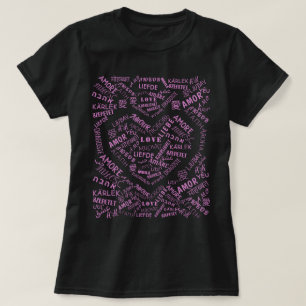 Camiseta AMOR - Vários Idiomas - Personalizável Internaci