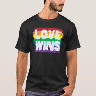 Camiseta Amor vence | Presente comunitário LGBT de Testemun