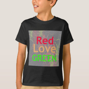 CAMISETA AMOR VERDE OURO VERMELHO