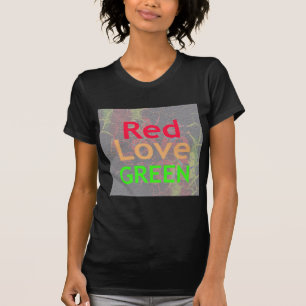 CAMISETA AMOR VERDE OURO VERMELHO