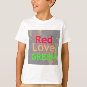 CAMISETA AMOR VERDE OURO VERMELHO