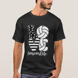 Camiseta Amor Voleibol Mãe Vida Engraçada Bola Esportiva Mã