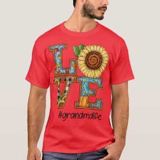 Camiseta Amor Vovó Vida Sunflower Pumpkins outono