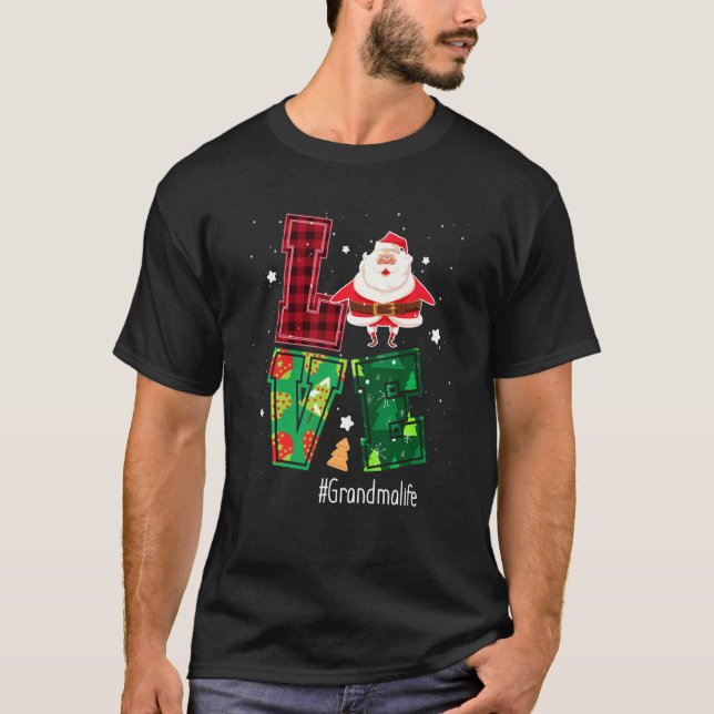 Camiseta Amor Vovó Vovó Papais noeis Vida Custo de Natal (Frente)