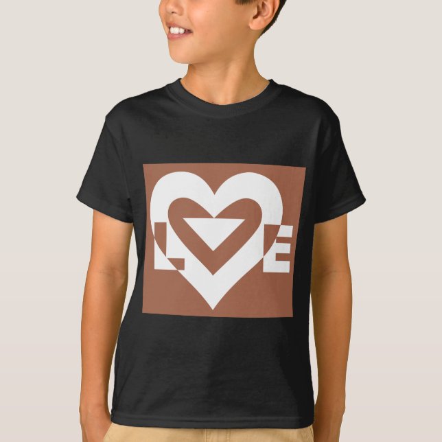 Camiseta Amor White em Brown (Frente)