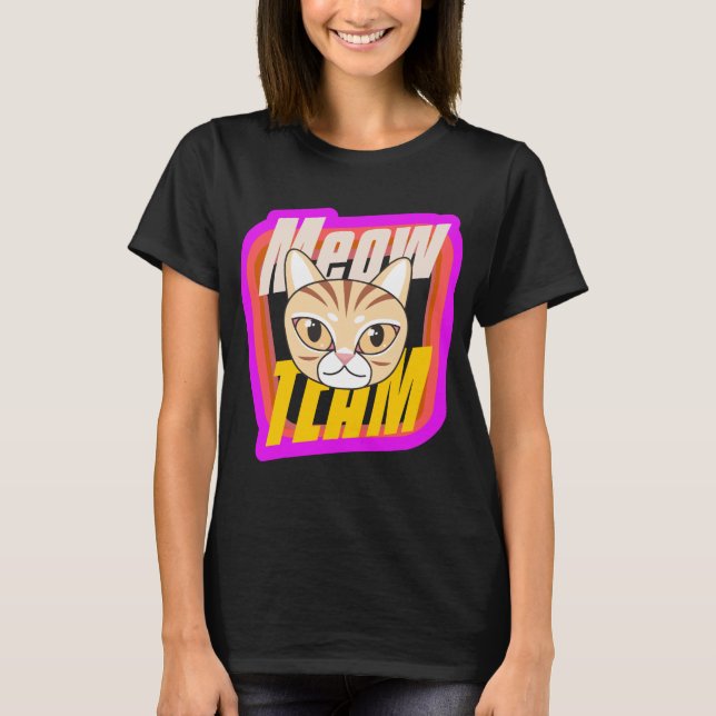 Camiseta Amorema de gato bonitinho do Meow Team (Frente)