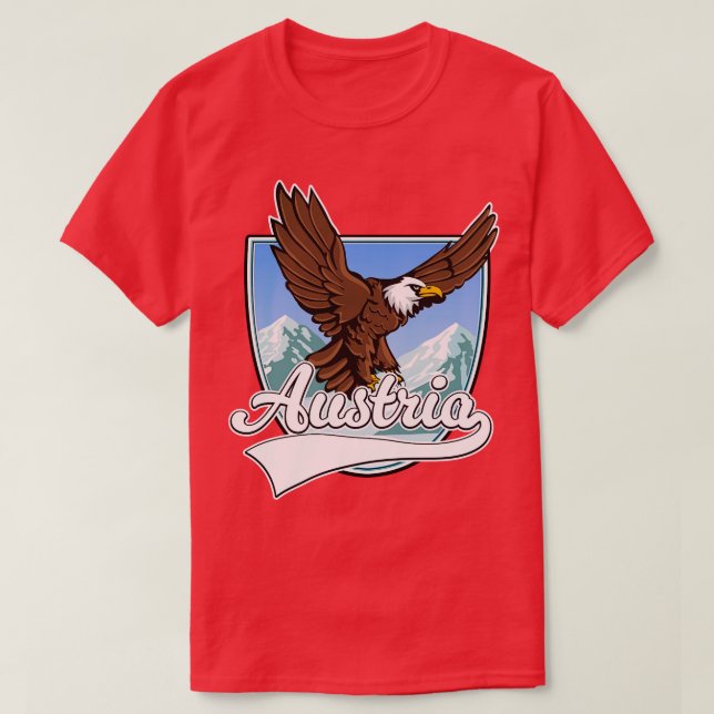 Camiseta Amostra de viagem para montanhas de Áustria Ski (Frente do Design)