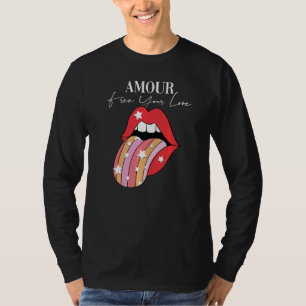 Camiseta Amour batom Slogan Motivacional Inspirador Q