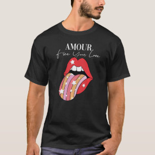 Camiseta Amour batom Slogan Motivacional Inspirador Q