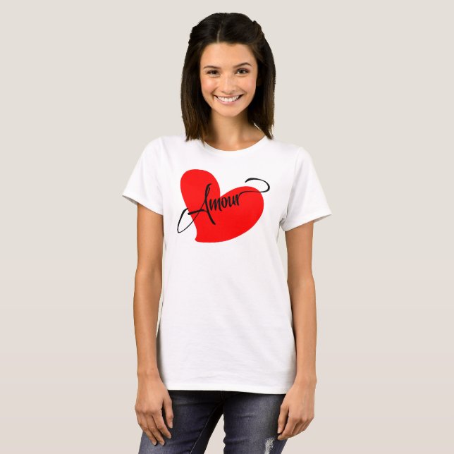 Camiseta Amour (Love In French) (Frente Completa)