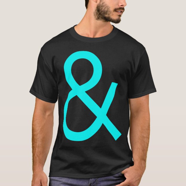 Camiseta Ampersand - Ciano no escuro (Frente)