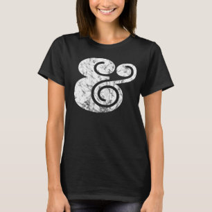Camiseta Ampersand "&" com gráfico em relevo   Branco BL  
