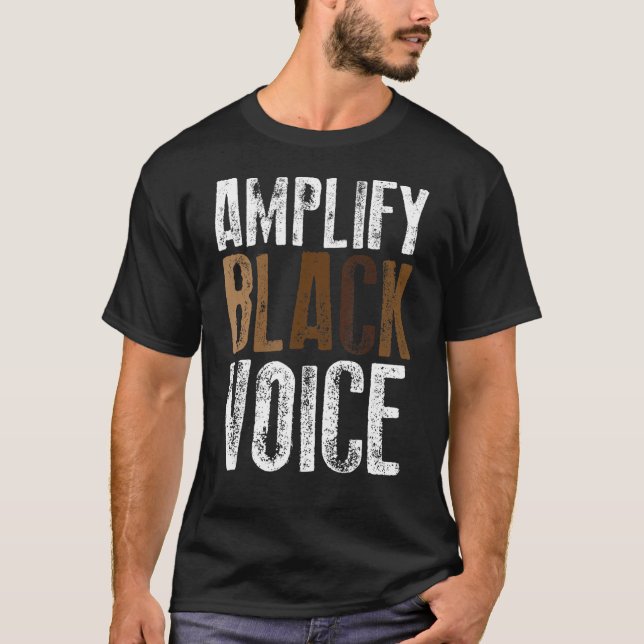 Camiseta Amplifique Black Voices Impoderando Black Histo (Frente)