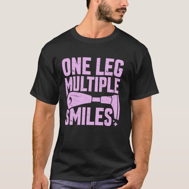 Camiseta Amputado de uma perna com vários sorrisos (Frente)