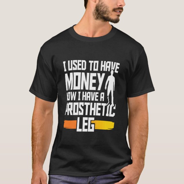 Camiseta Amputado, Membro Falso e Prótese de Perna Artifici (Frente)
