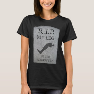 Camiseta Amputado RIP Minha Perna Piada de Amputação Humor 