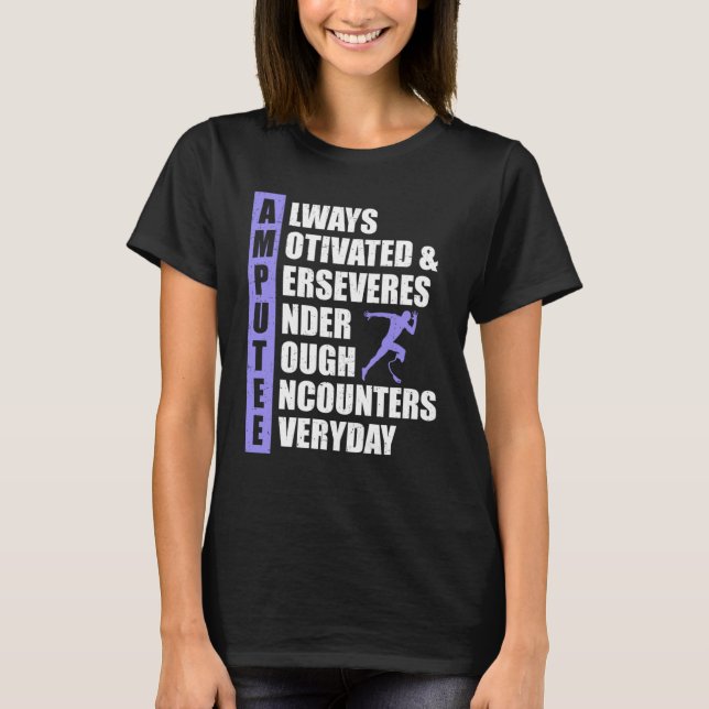 Camiseta Amputee Always Motivated Perseveres (Frente)