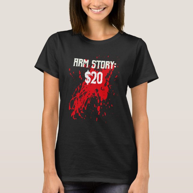 Camiseta Amputee Arm Story Surgery Humor Piada (Frente)
