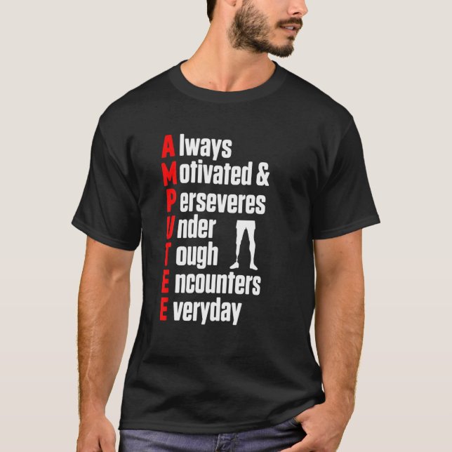 Camiseta Amputee Humor Definição Perna Braço Recuperação En (Frente)