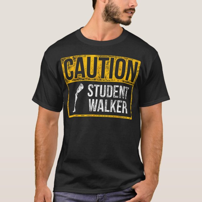 Camiseta Amputee Humor Estudante Caminhando Braço Perna Eng (Frente)
