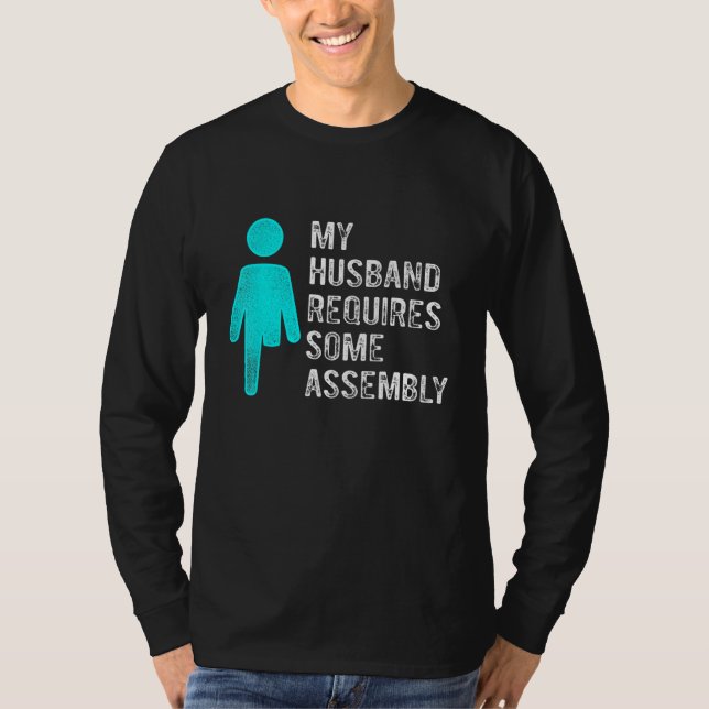 Camiseta Amputee Humor Husband Assembly Leg Arm  Recovery 2 (Frente)