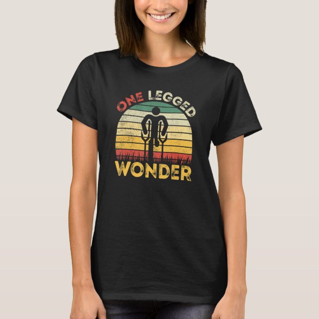 Camiseta Amputee - One Legged Wonder Retro Prosthetic Leg A (Frente)