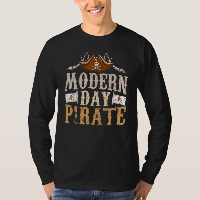 Camiseta Amputeia do Braço da Perna Amputeia Pirata Moderna (Frente)