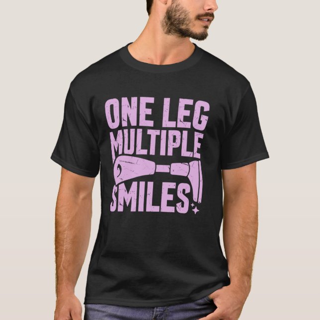 Camiseta Amputeo de Múltiplos Sorrisos de Uma Perna (Frente)