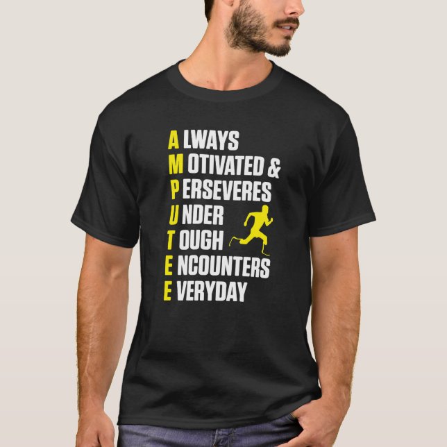 Camiseta Amputeo Definição de Humor Perna Braço Engraçado R (Frente)