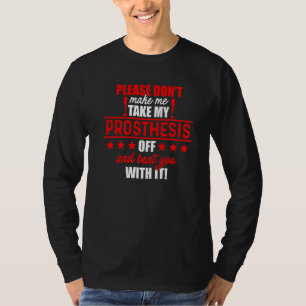 Camiseta Amputeo Humor Bater nas Pernas Braço Engraçado Rec