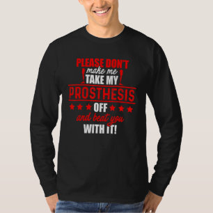 Camiseta Amputeo Humor Bater nas Pernas Braço Engraçado Rec