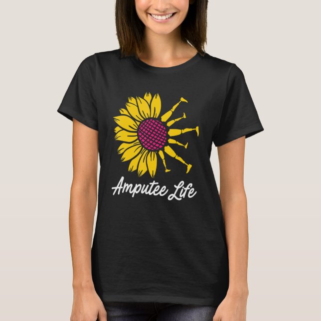 Camiseta Amputeo Humor Flor Recuperação do Braço de Perna d (Frente)
