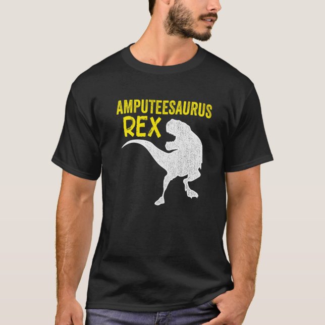 Camiseta Amputeo Humor Saurusrex Recuperação do Braço das P (Frente)