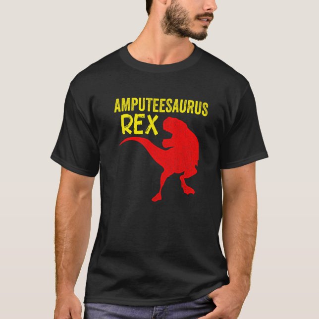 Camiseta Amputeo Humor Saurusrex Retorno do Braço das Perna (Frente)