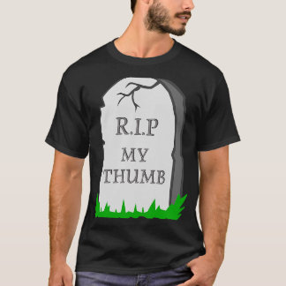 Camiseta Amputeo polegar RIP Meu Dedão Cabeça Jo
