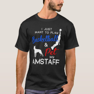 Camiseta Amstaff Funny Basbol Proprietário de Cachorro Love