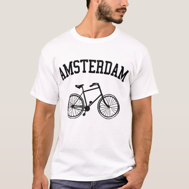 Camiseta Amsterdã - Holanda Bicicleta Holland Gift (Frente)