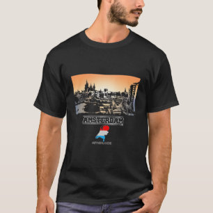 Camiseta Amsterdã Holanda Skyline Vacation Souvenir Ci