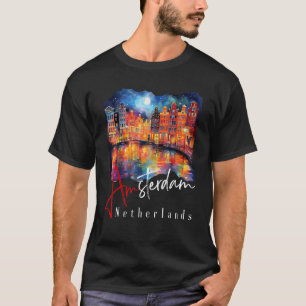 Camiseta Amsterdam At Night Painting - Países Baixos - Amst