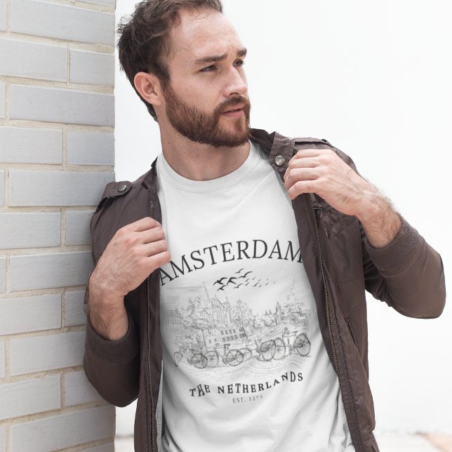 Camiseta Amsterdam Beautiful Vintage Landscape (Criador carregado)