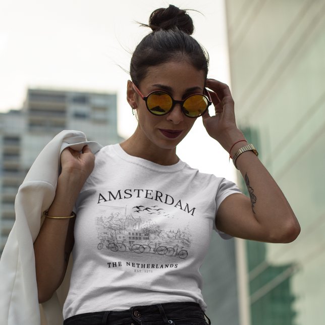 Camiseta Amsterdam Beautiful Vintage Landscape (Criador carregado)