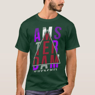 Camiseta Amsterdam City Typografia Holanda