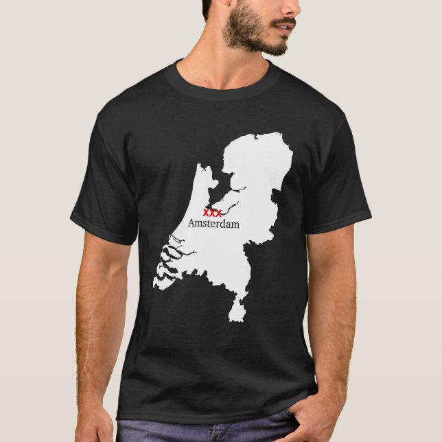 Camiseta Amsterdam Flag Netherlands Souvenir Dutch Tourist (Frente)