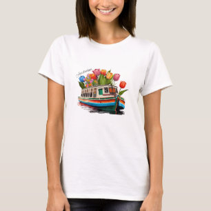 Camiseta Amsterdam Holland Boat Viagem