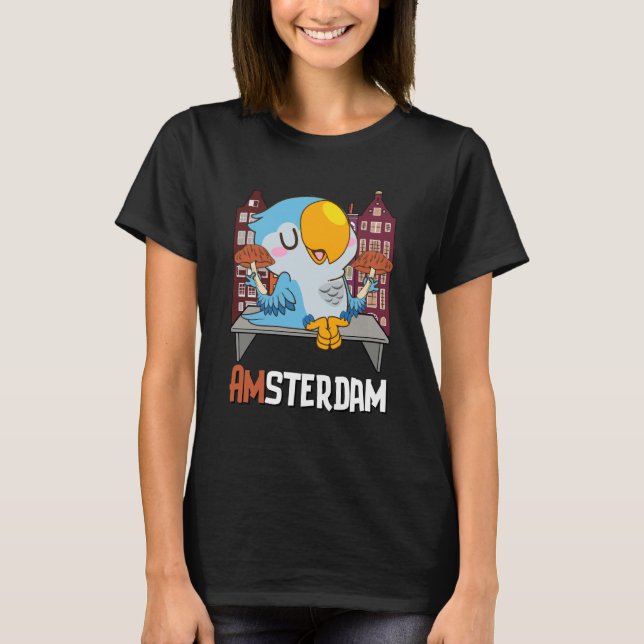 Camiseta Amsterdam Parakeet Mushroom Holland The Netherland (Frente)